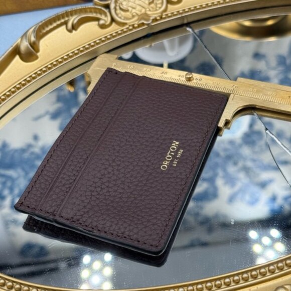 🆕 OROTON 🧿 NWOT Margot Card Sleeve, Brown Bear Leather Cardholder - Picture 16 of 16